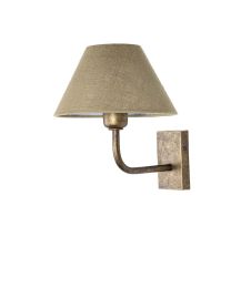Rustikale Wandlampe Mit Verschnörkeltem Leinenschirm