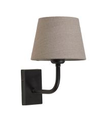 Rustikale Wandlampe Mit Verschnörkeltem Leinenschirm