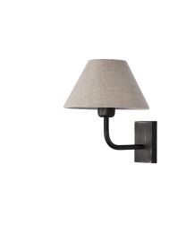 Rustikale Wandlampe Mit Verschnörkeltem Leinenschirm