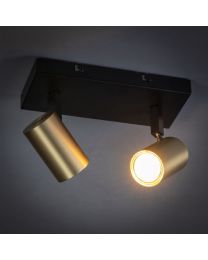 Spot Beam Schwarz Messing 2 Lichter