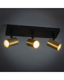 Spotbeam Schwarz Messing 3 Lichter