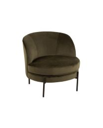 Stuhl Lounge Rund Textil/metall Grün