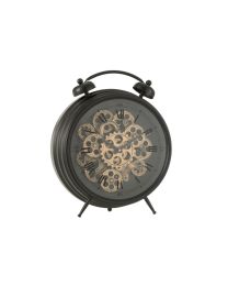 Uhr Römische Ziffern Uhrwerk Metall Schwarz Large - Pro 2