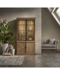 Vitrine Mit 2 Türen Aus Glas Und Metall Sowie Led-beleuchtung.