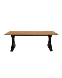 Zeitloser Tisch 220 Cm Mit X-gestell Aus Metall.
