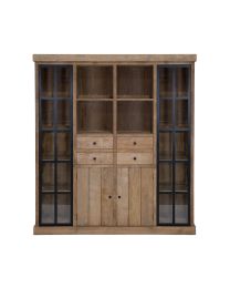 Einzigartiger Schrank Aus Teakholz Mit Zwei Glastüren.