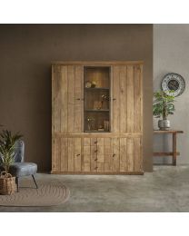 3-türige Vitrine Aus Recyceltem Teakholz