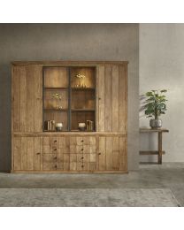 4-türige Vitrine Aus Recyceltem Teakholz