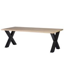 Esstisch Mit Teakholzplatte Und X-fuß 220cm