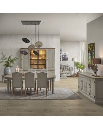 Vitrine 2 Glastüren, 6 Volltüren, Led-beleuchtung