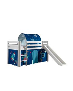 Spielbett Pino Inkl. Rutsche Mit Textilset Vorhang Und Tunnel "astro"