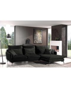 Ecksofa In Schöner Anthrazitfarbener Veloursoptik